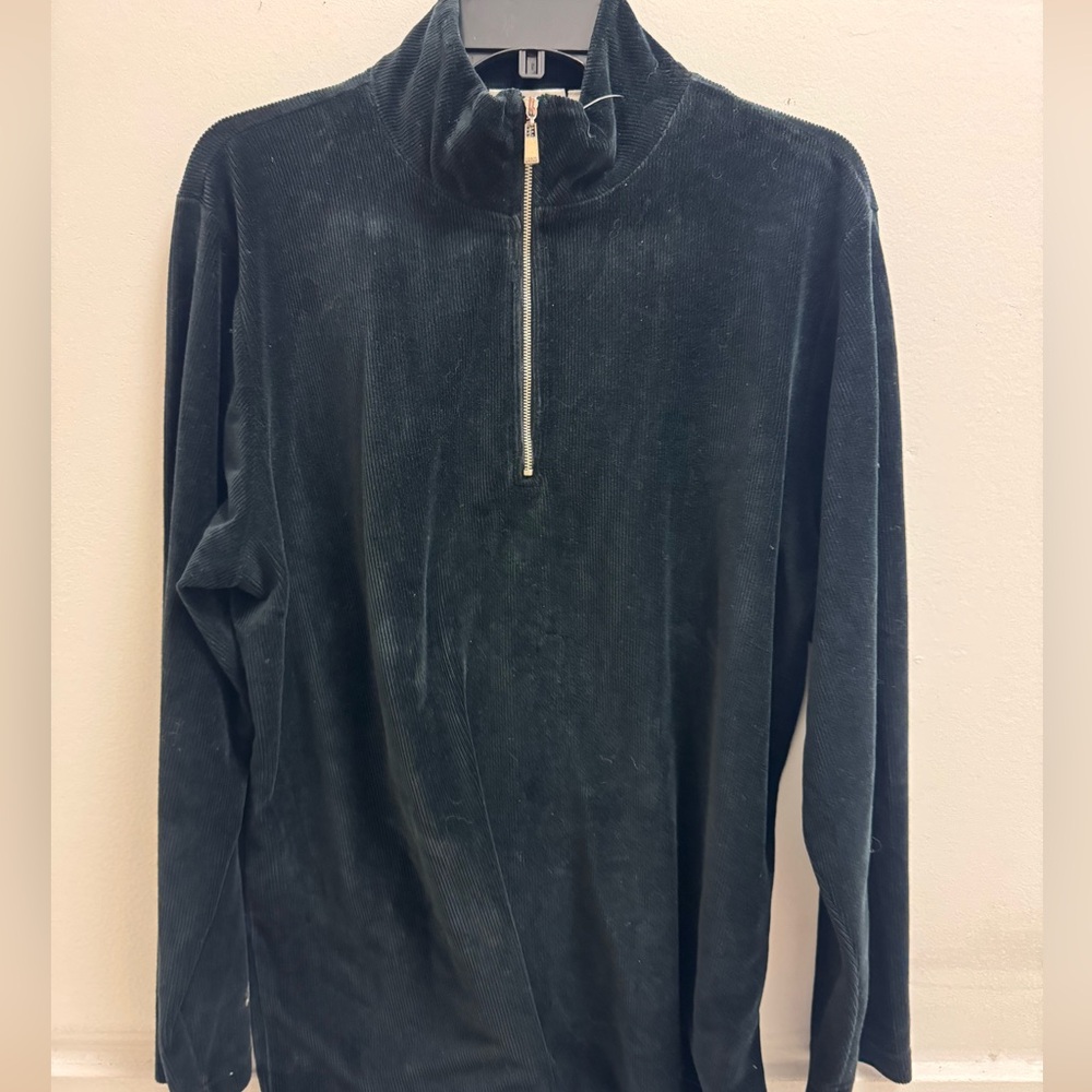 Liz Claiborne Unisex 3/4 Zip-Up Corduroy Sweater